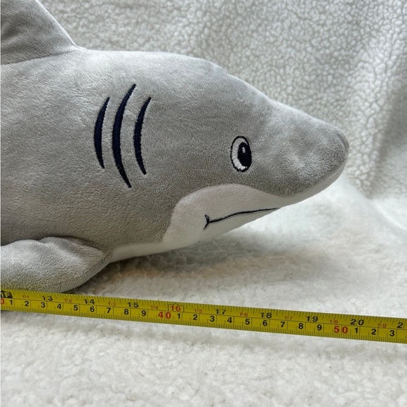 Sweet Dreams pillow case blue grey sharks and 20" shark plush sewn eyes - Picture 3 of 11